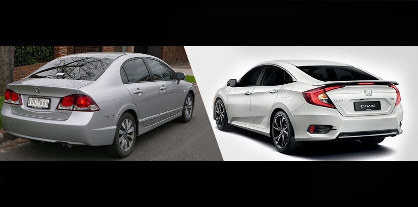 Honda Civic 2010 vs 2020
