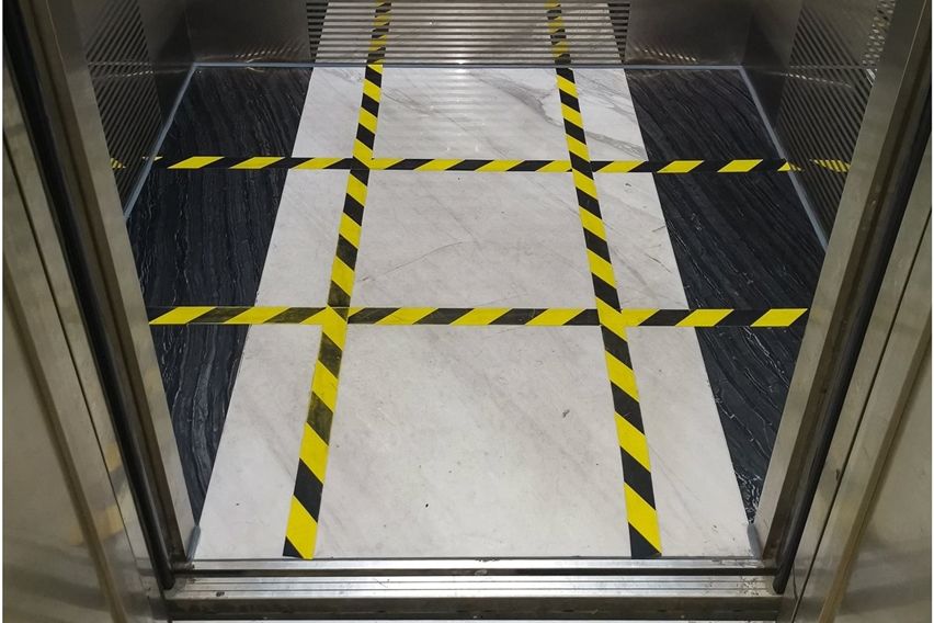 social distancing on lift