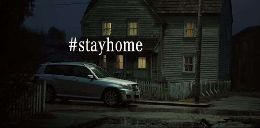 Mecedes social distancing message