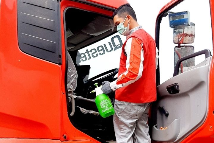 UD trucks disinfektasi