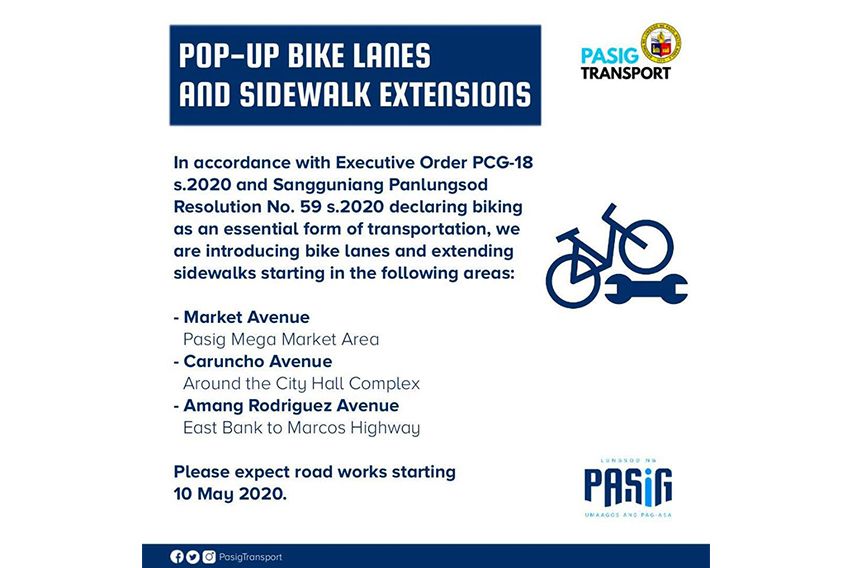 Pasig pop-up bike lane and extended sidewalk posted body photo copy