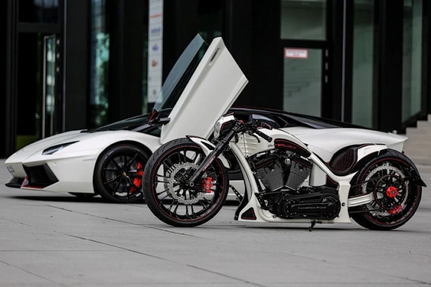 Check out the customized Harley Davidson inspired by Lamborghini Aventador