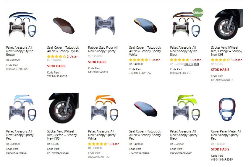 Aksesori honda scoopy