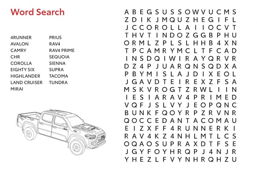 Toyota activity pages