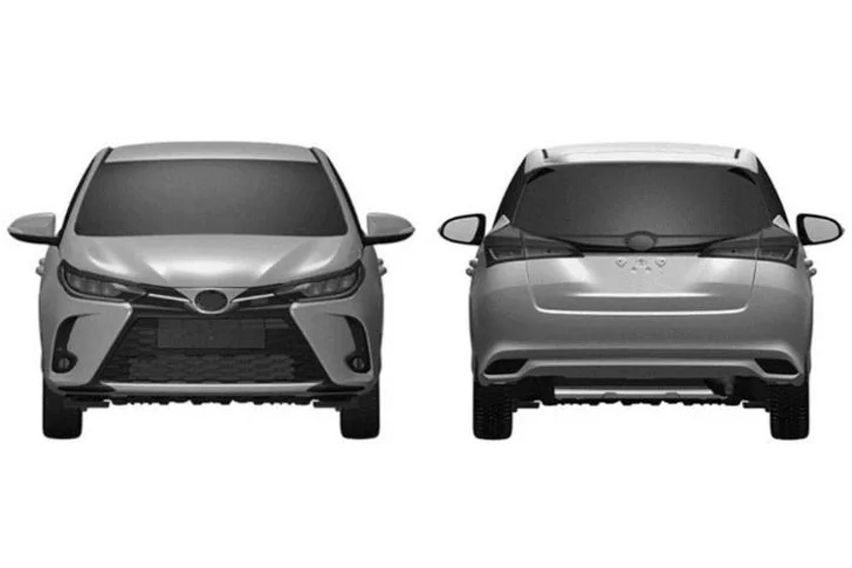 Toyota Yaris facelift patent images