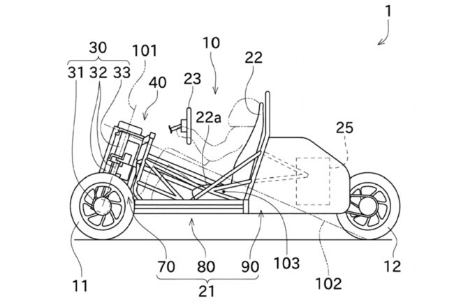 Paten Desain Three-wheeler Kawasaki Beredar, Konfigurasi Menyerupai Mobil Paten Desain Three-wheeler Kawasaki Beredar, Konfigurasi Menyerupai Mobil