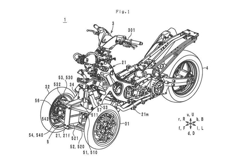 Yamaha Daftarkan Hak Paten Motor Roda Tiga Baru