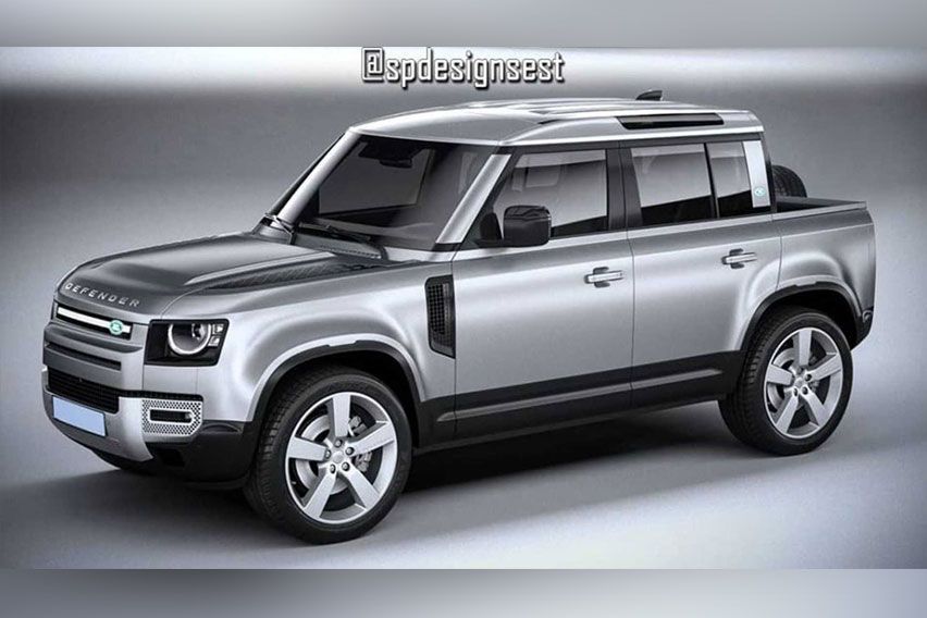 Check out the rendering images of the 2020 Land Rover Defender pick-up truck