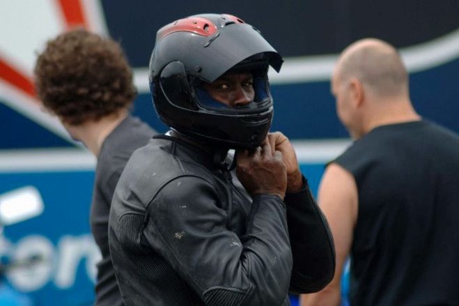 Michael Jordan on bike