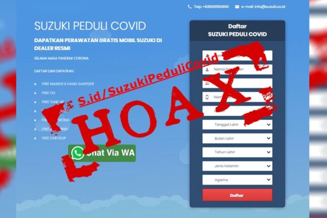 Suzuki Ingatkan Servis Gratis Hoax, Harap Waspada Suzuki Ingatkan Servis Gratis Hoax, Harap Waspada