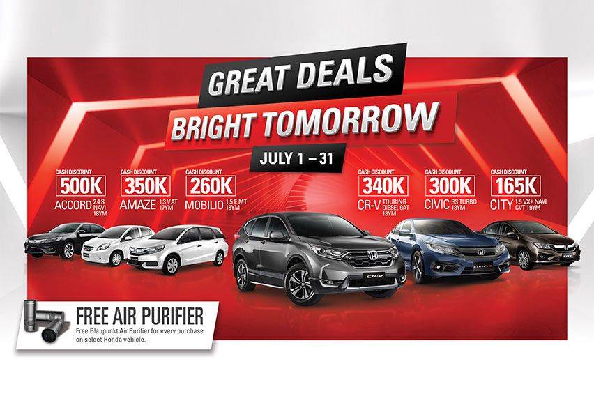 Deals and discounts aplenty from Honda PH in July