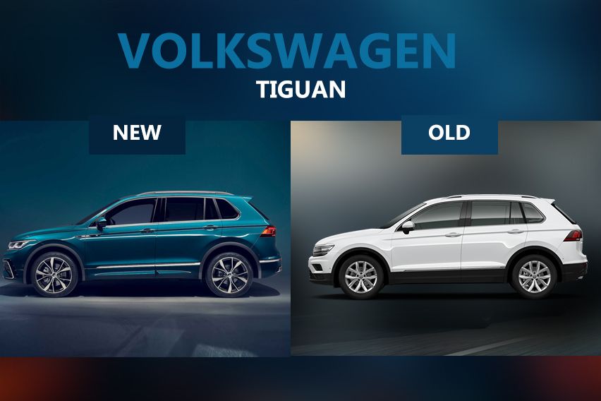 VW Tiguan exterior - new vs old