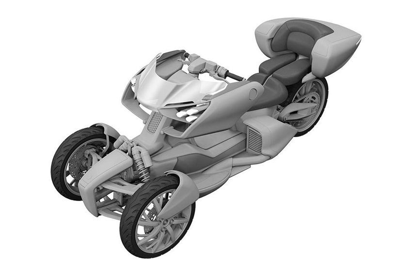 Gambar Paten Roda Tiga Yamaha Terungkap, Desain Futuristis