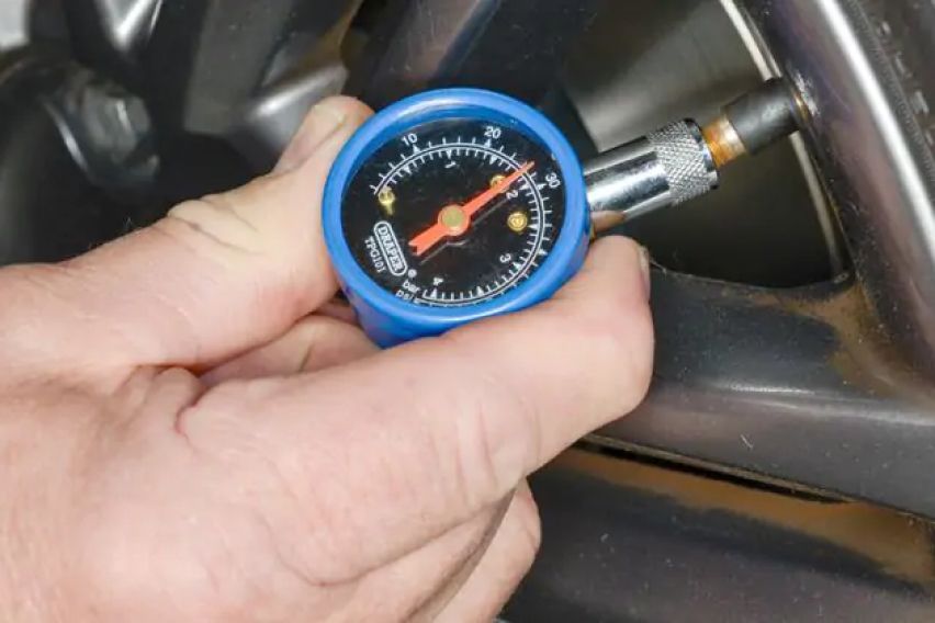 Checking tire pressure