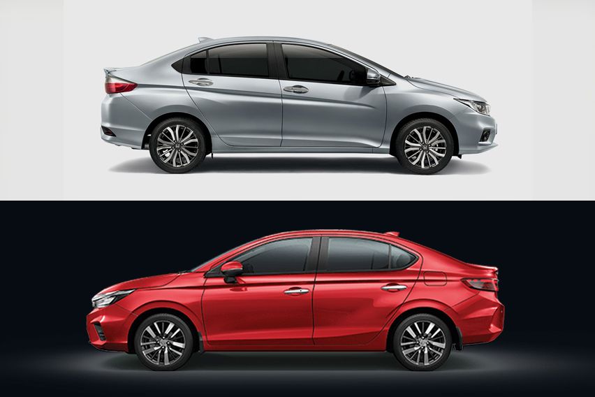 Honda City - Old vs. New: dimensions
