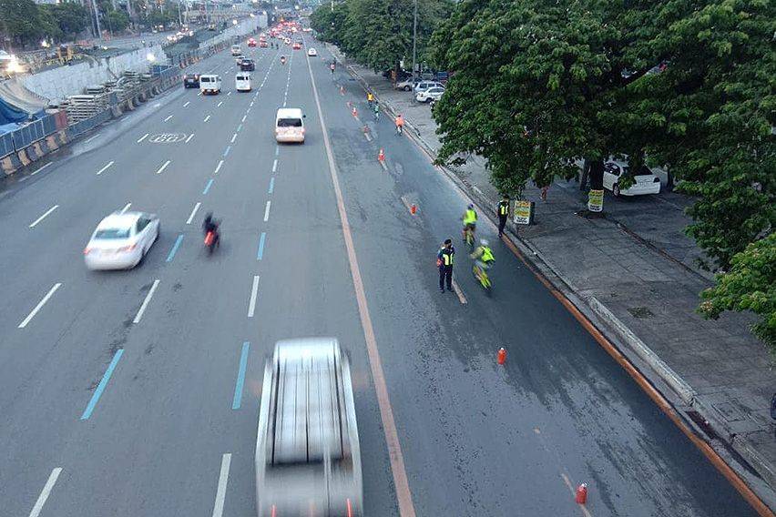 EDSA now has a protected bicycle lane