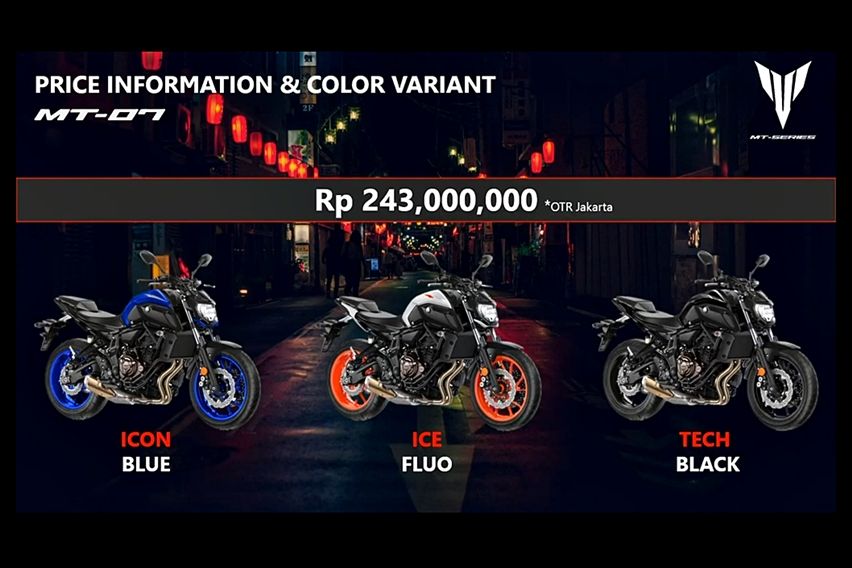 harga dan varian warna Yamaha MT-07
