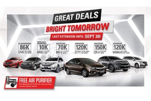 Honda PH sounds last call for 'Great Deals, Bright Tomorrow' promo buyers
