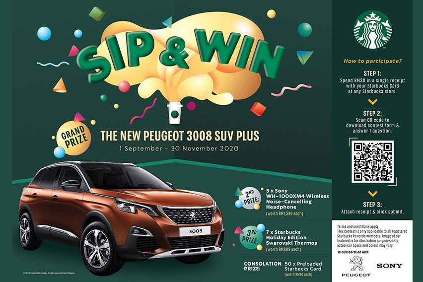 Sip a Starbucks and win a Peugeot 3008 SUV 
