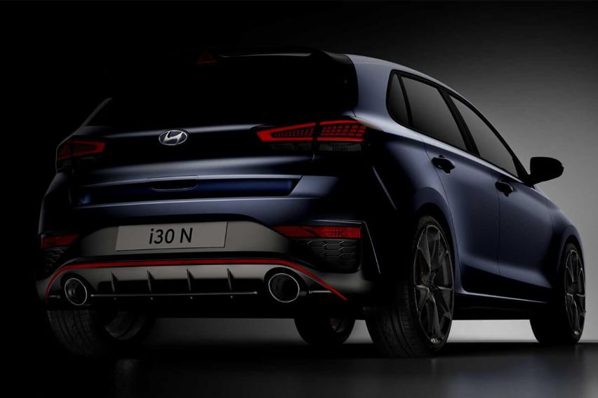 2021 Hyundai i30 N side-rear angle