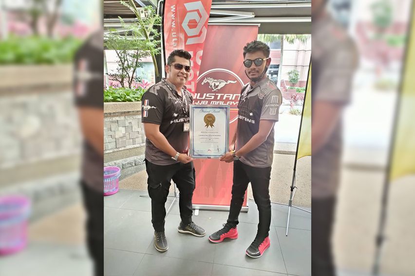Mustang Club Malaysia certificate of recognition