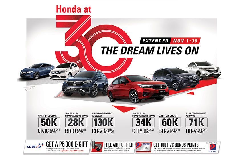 Honda Cars PH extends anniversary deals until end of Nov.