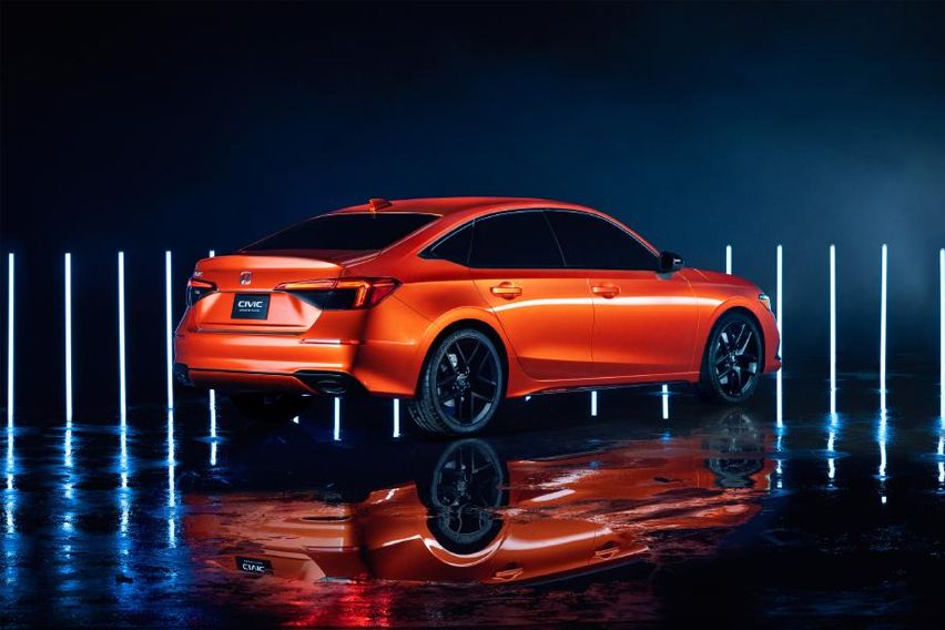 2022 Honda Civic prototype side-rear angle