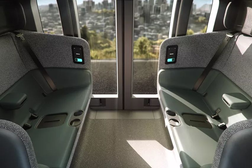 Zoox autonomous taxi cabin