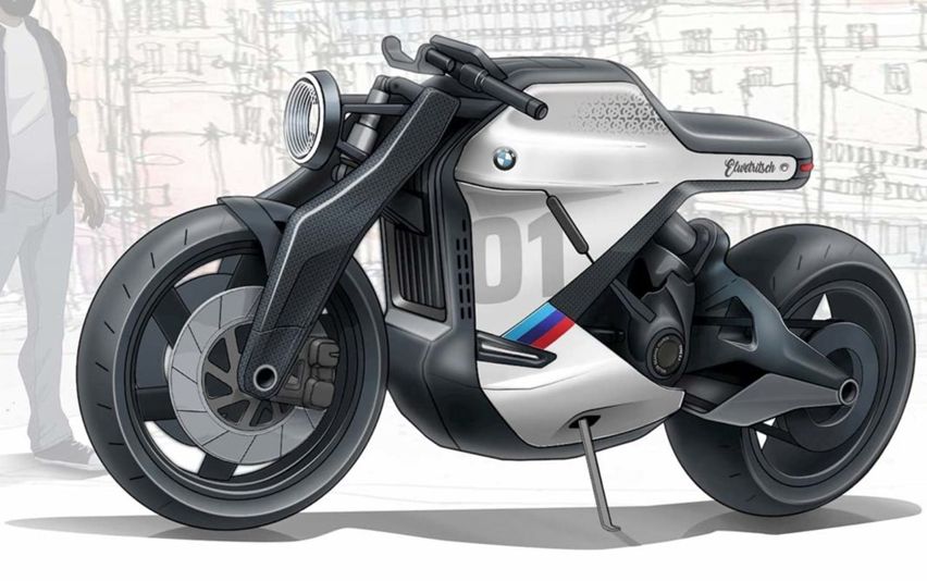BMW cafe racer electric render