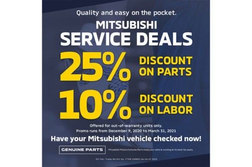 Mitsubishi gifts owners of out-of-warranty vehicles with discounts on parts, service