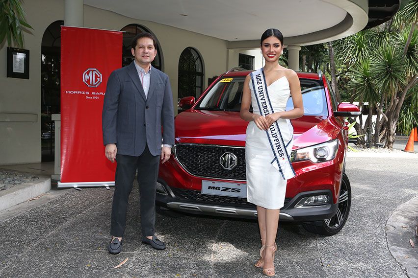 Miss Universe Philippines 2020 Rabiya Mateo with MG CEO