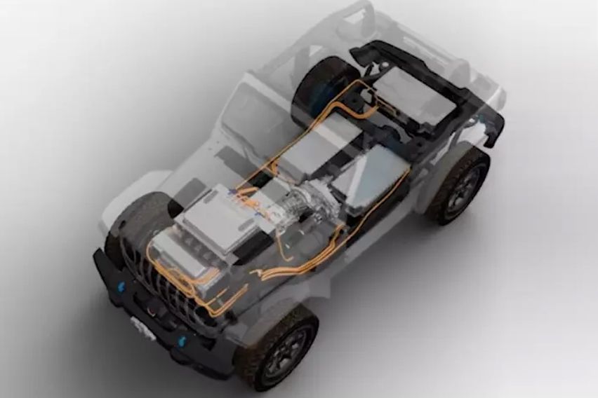 Electric Jeep Wrangler technical setup