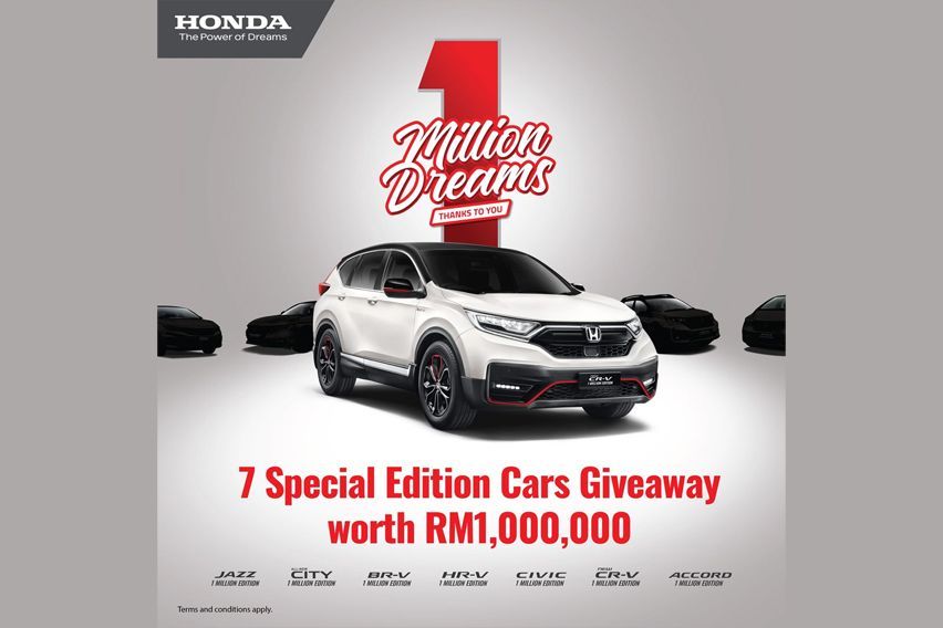 Win a special edition model in Honda's 1 Million Dreams campaign