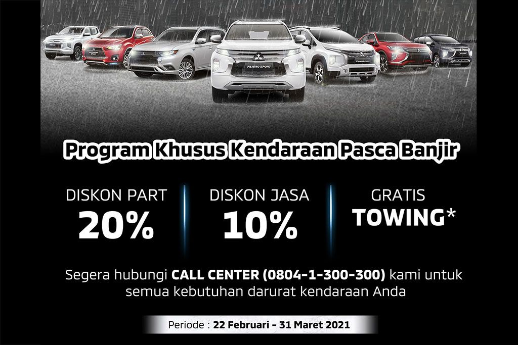 Mitsubishi Kasih Program Perawatan bagi Konsumen Terdampak Banjir Mitsubishi Kasih Program Perawatan bagi Konsumen Terdampak Banjir