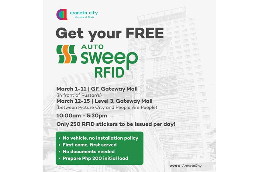Araneta City RFID Installation Extension until March 15