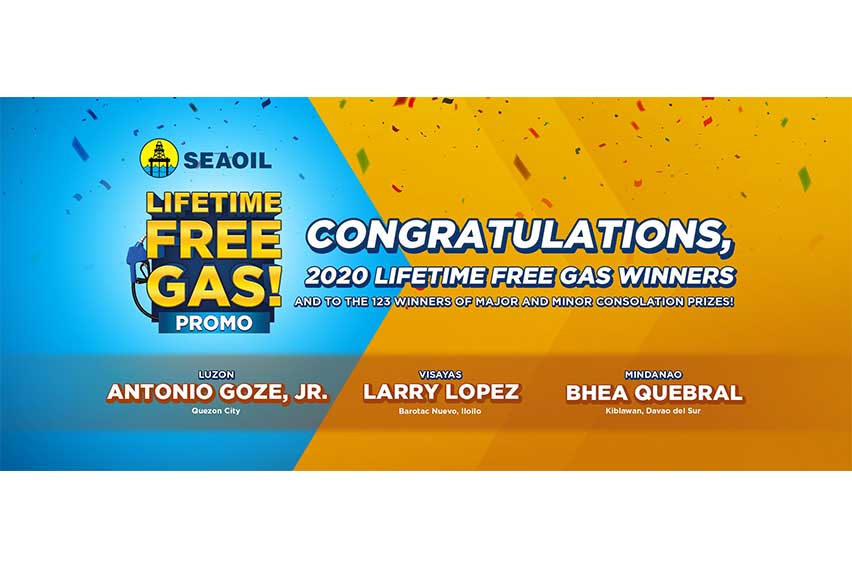 3 lucky raffle winners receive lifetime gas supply from Seaoil