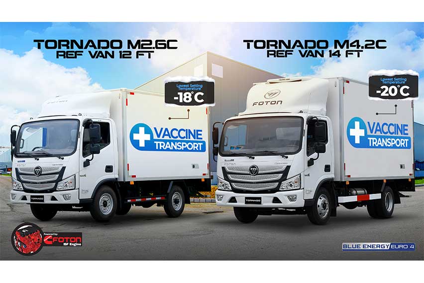 Foton Tornado Ref Vans ready to serve as vaccine transport