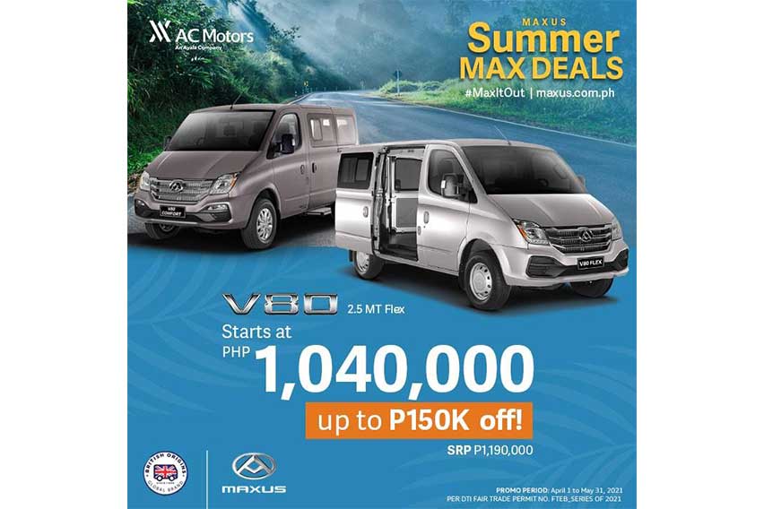 Maxus V80 Summer Max Deals Promo 2021