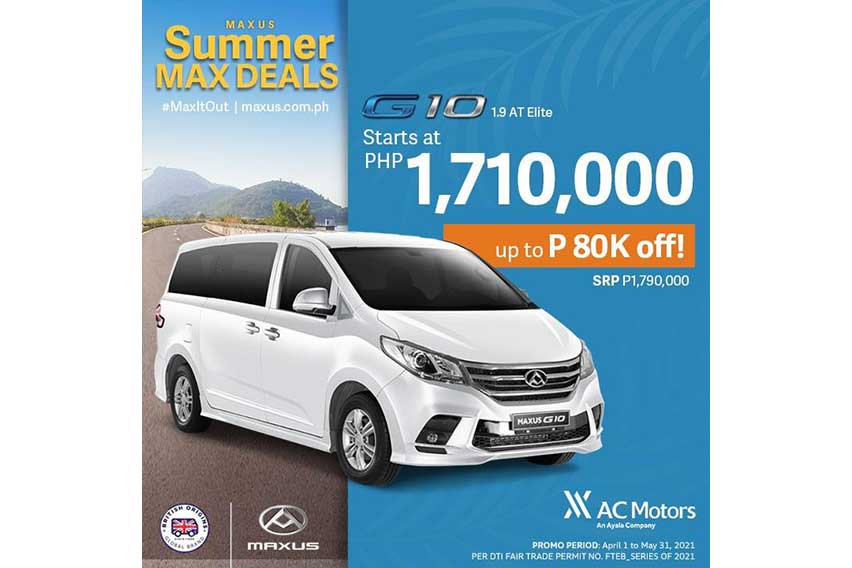 Maxus G10 Summer Max Deals Promo 2021
