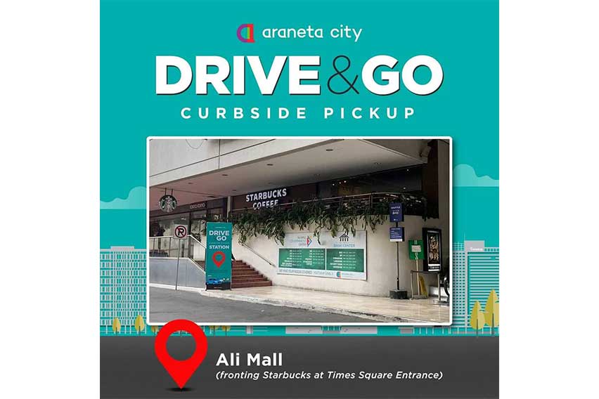 Araneta City's Drive & Go Curbside Pickup Service - Ali Mall Pickup Spot