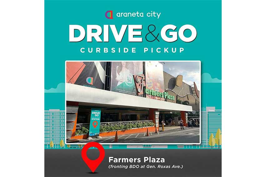 Araneta City's Drive & Go Curbside Pickup Service - Farmers Plaza Pickup Spot