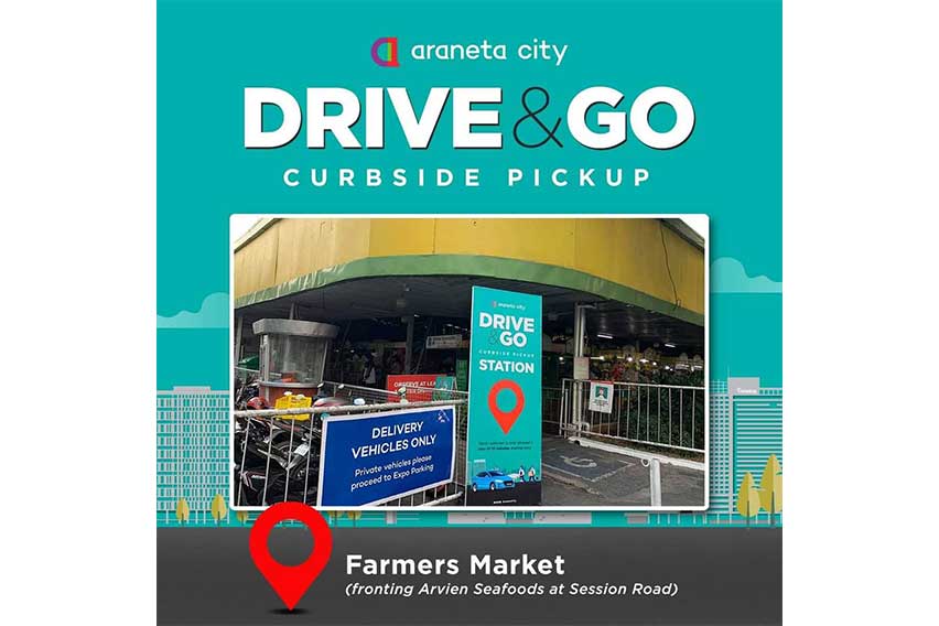 Araneta City's Drive & Go Curbside Pickup Service - Farmers Market Pickup Spot
