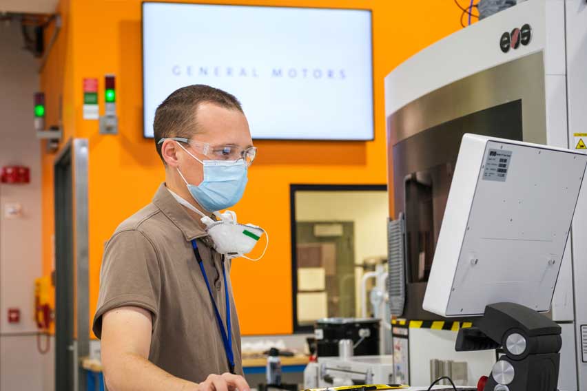 General Motors Manufacturing Engineer Benjamin LeBlanc  at the Additive Industrialization Center