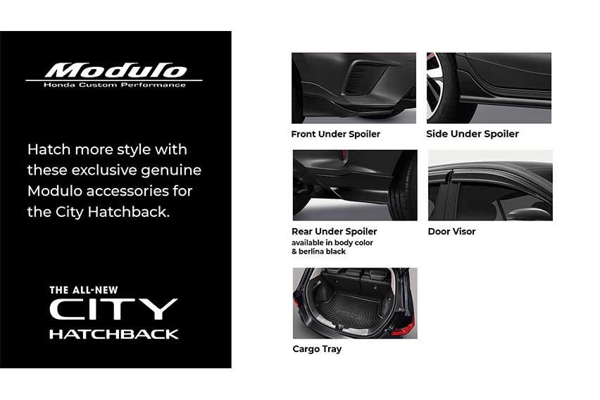 Genuine Modulo accessories are now available for the Honda City Hatchback
