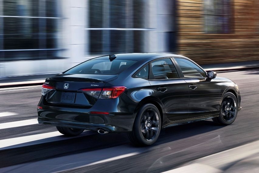 2022 Honda Civic grey rear on the road