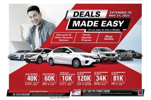 Honda ‘Deals Made Easy’ promo extended to May 31