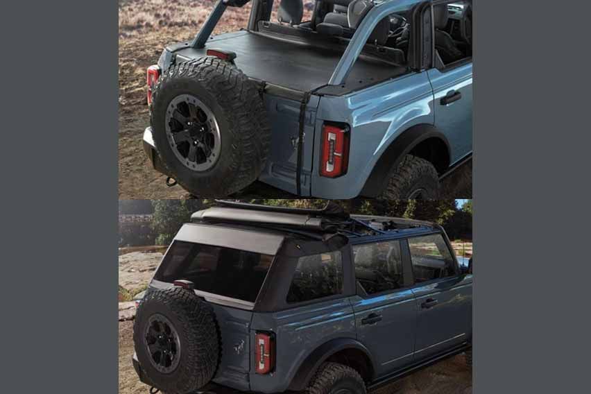 Ford offers over 200 accessories for the 2021 Bronco | Zigwheels 2021 Ford Bronco Soft Top Roof Rack