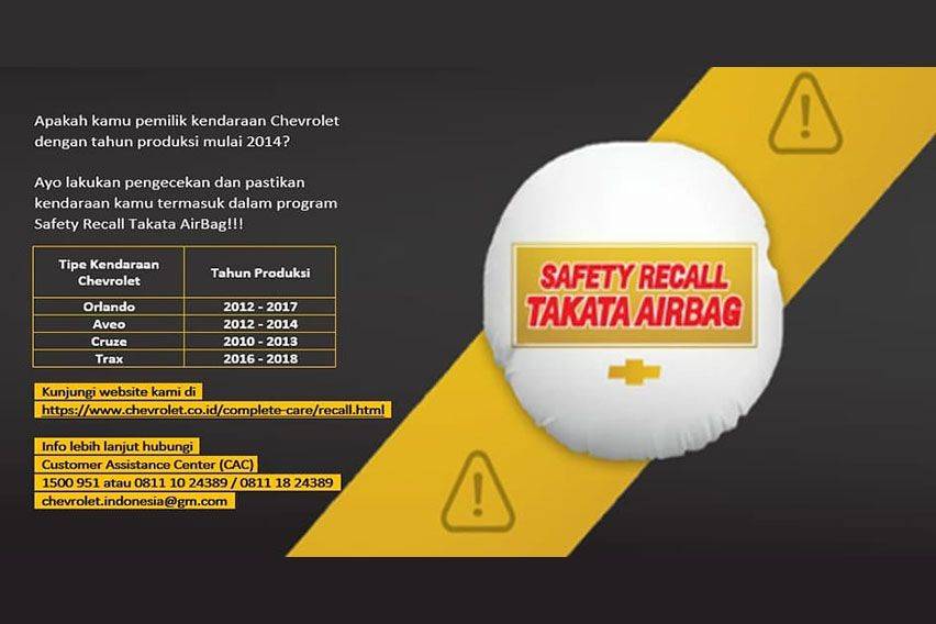 GM Indonesia Tetap Layani Perbaikan Airbag Kendaraan Chevrolet Yang ...