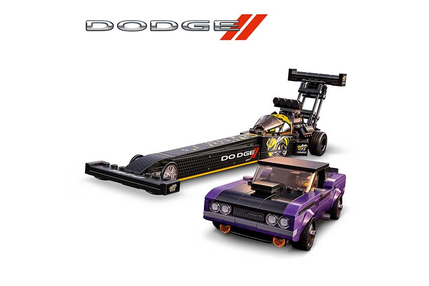 Lego Speed Champions Mopar Dodge//SRT Top Fuel Dragster and 1970 Dodge Challenger T/A