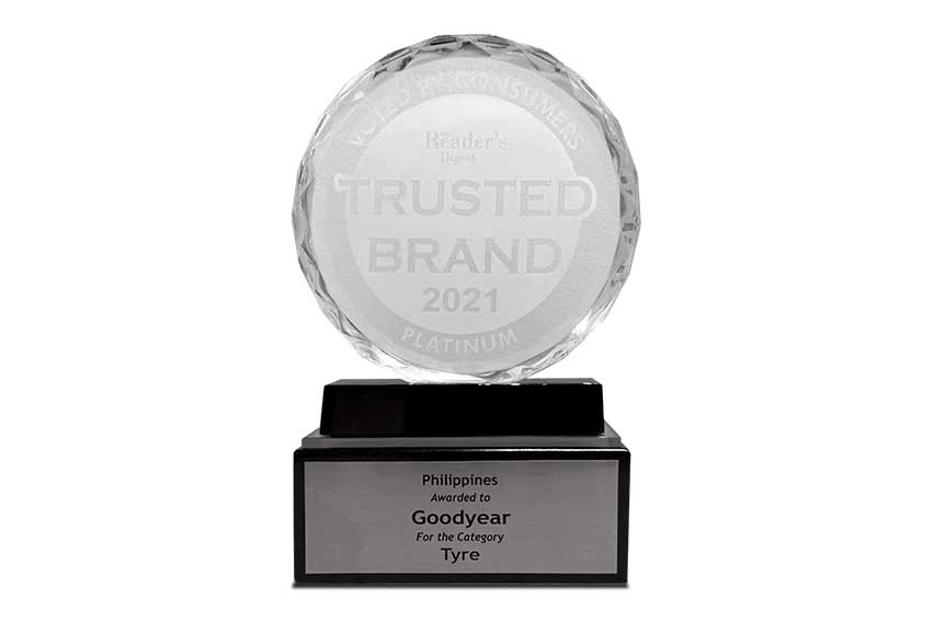 Goodyear - Platinum Award, Tire Category, Reader’s Digest Trusted Brand Awards 2021